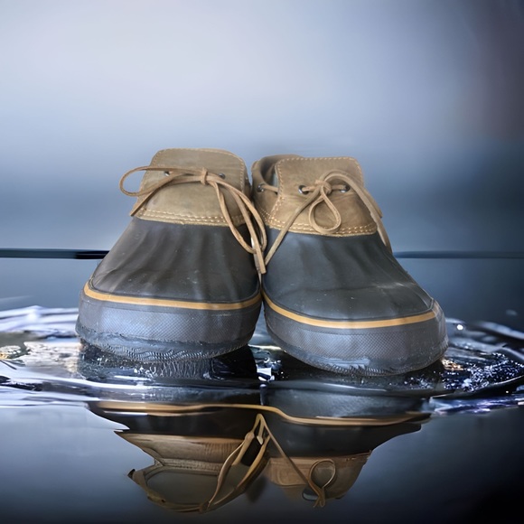 KAMIK DRAKE 2 BROWN WATERPROOF LEATHER & RUBBER LOW BOAT RAIN SHOES 10 medium - Picture 2 of 5